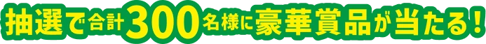 抽選で合計300名様に豪華賞品が当たる！